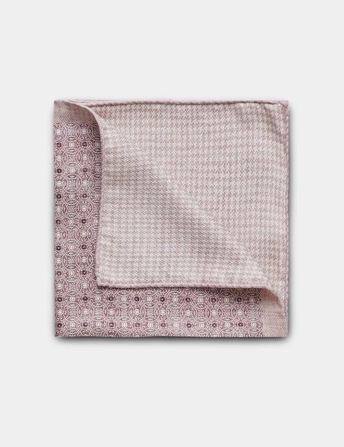 Dusky Pink Geo Italian Silk Pocket Square - 1913 Collection