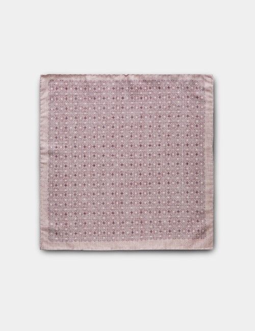 Dusky Pink Geo Italian Silk Pocket Square - 1913 Collection-preview