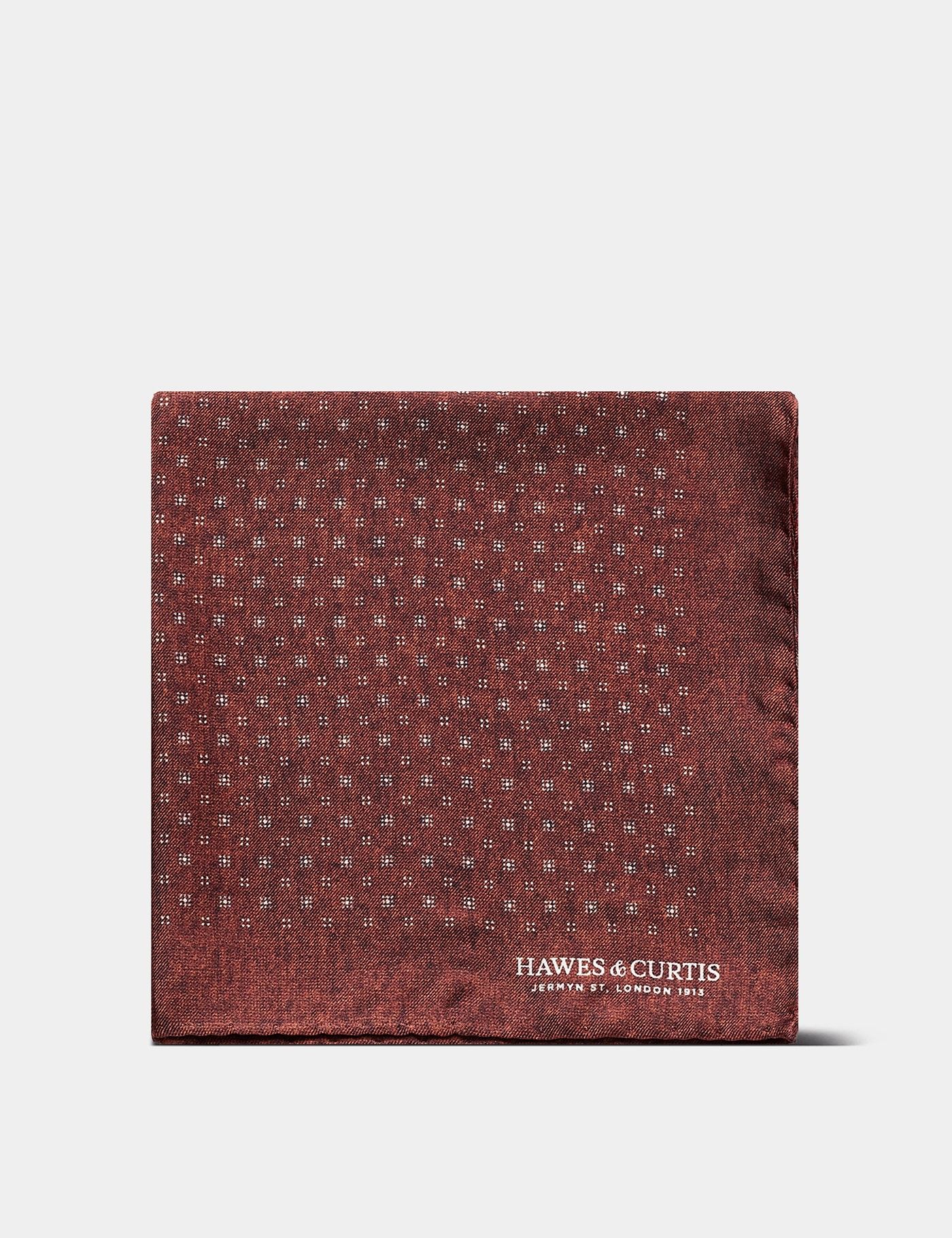 Rust Geometric 1913 Pocket Square