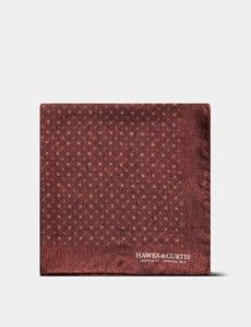 Rust Geometric 1913 Pocket Square