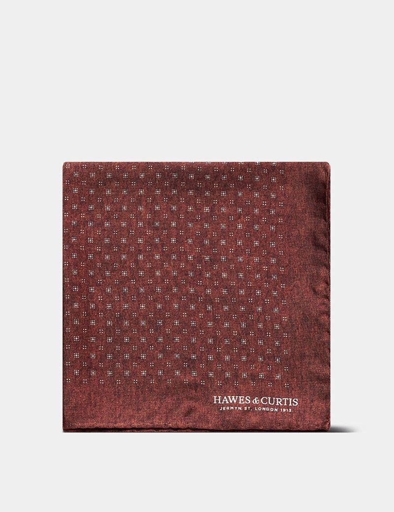 Rust Geometric 1913 Pocket Square