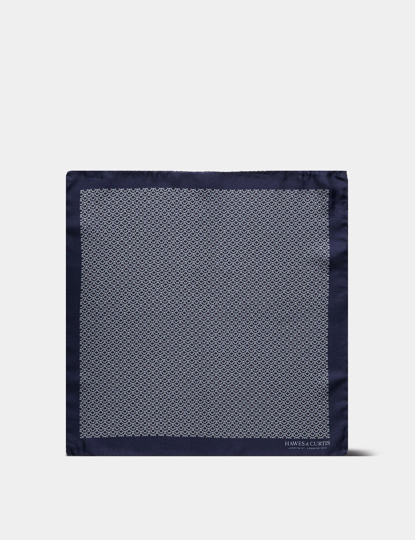 Navy Stirrup Geo 1913 Pocket Square-preview