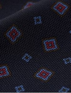 Navy & Red Medallion 1913 Pocket Square