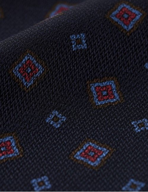 Slim Fit Blue & White Check Non-Iron Shirt - Contrast Detail