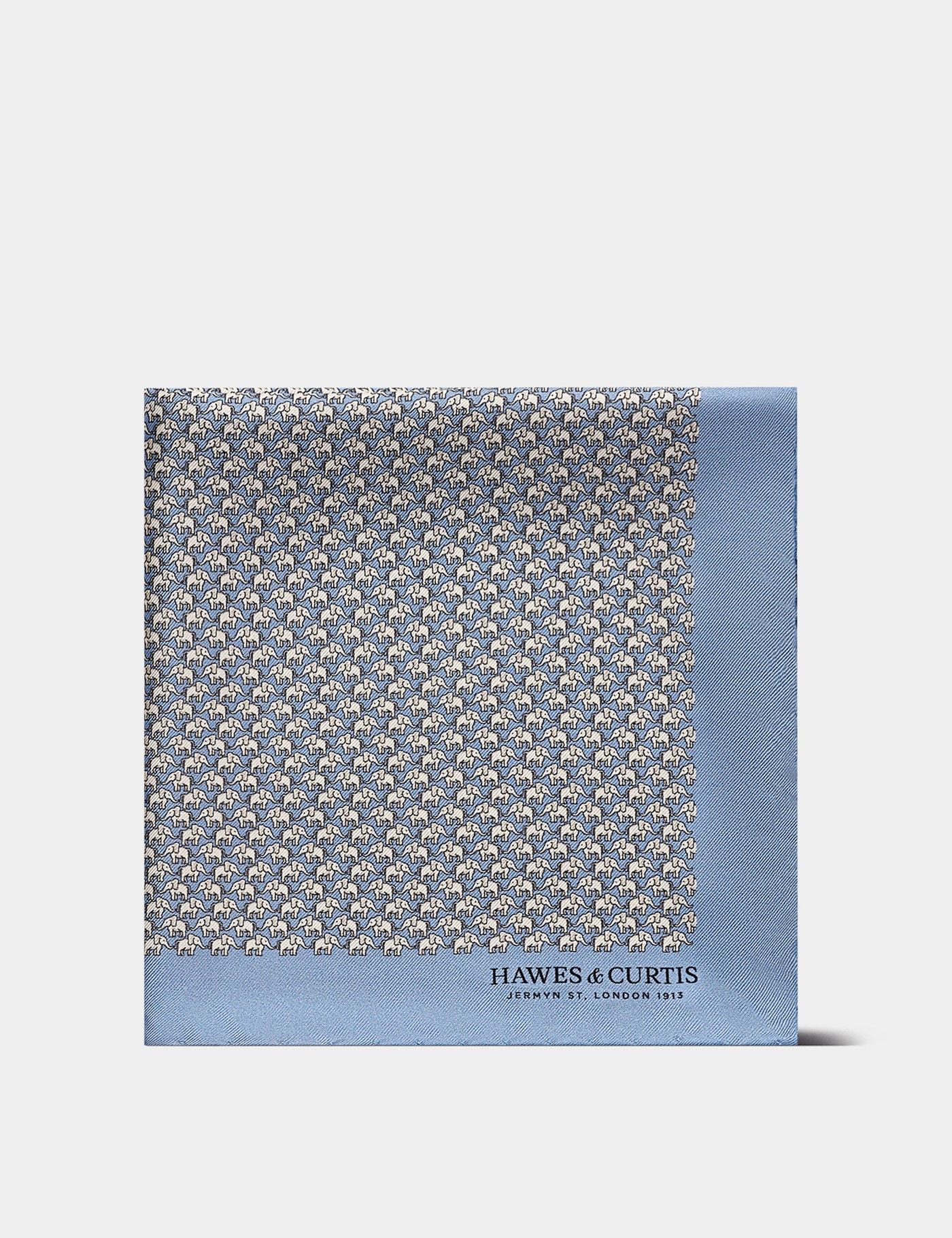 Sky Blue Elephant 1913 Pocket Square