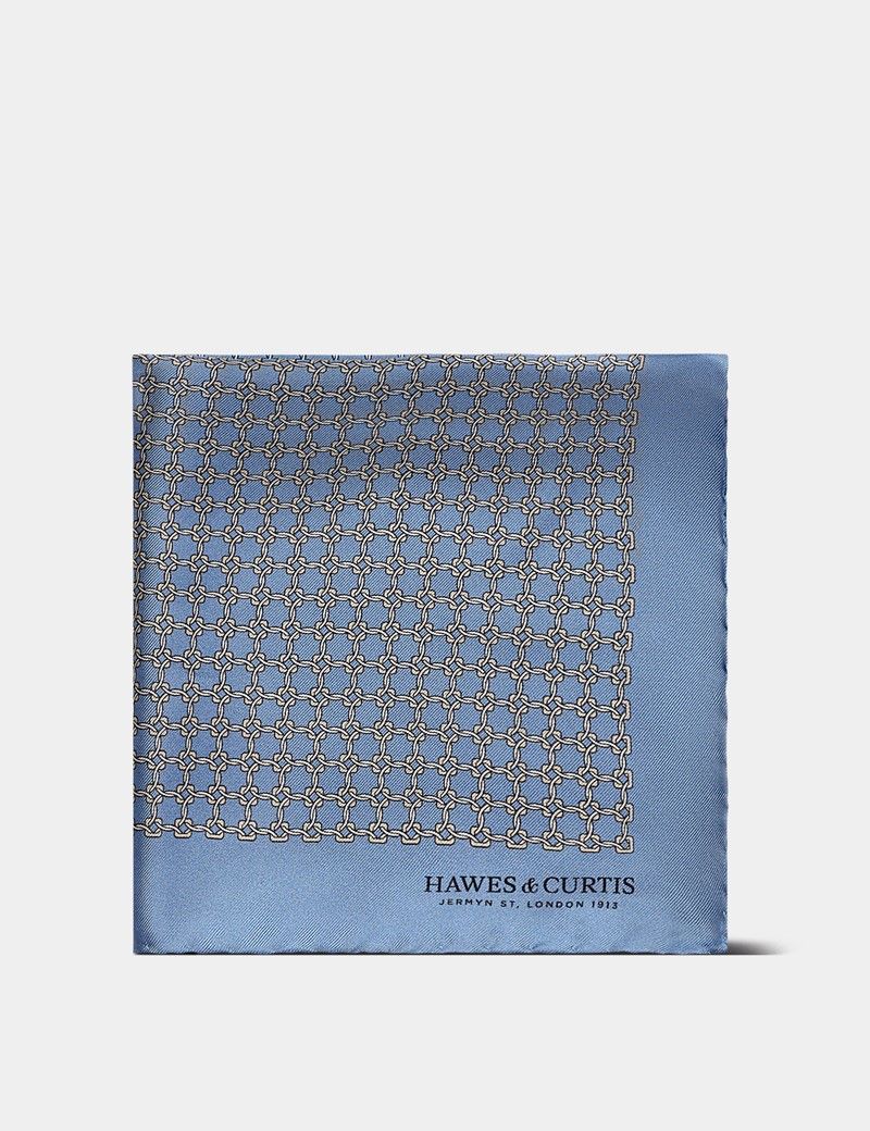 Sky Blue Chain 1913 Pocket Square