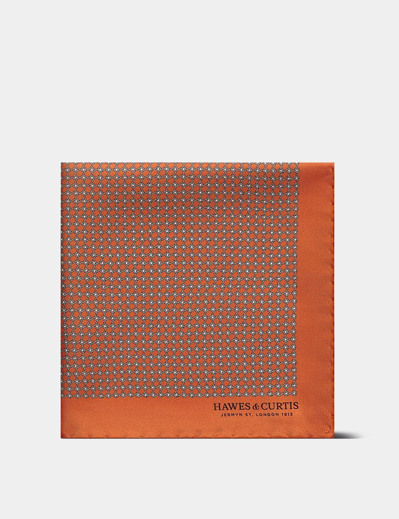 Orange Geo 1913 Pocket Square
