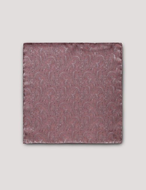 Rose Pink Paisley Handkerchief - 100% Silk-preview