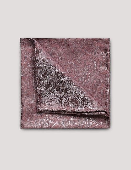 Rose Pink Paisley Handkerchief - 100% Silk