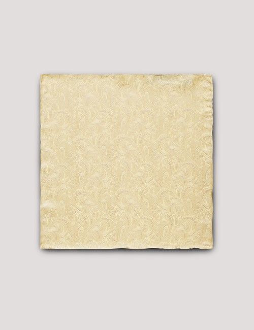 Yellow Paisley Handkerchief - 100% Silk-preview