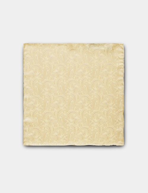 Yellow Paisley Handkerchief - 100% Silk-preview