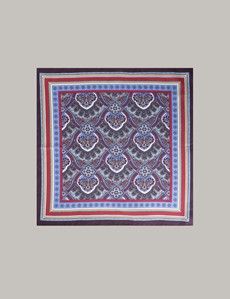 Multi Colour Geometric Print Handkerchief - 100% Silk