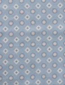 Blue & Pink Geometric Foulard Handkerchief - 100% Silk-preview1