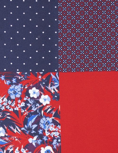 Red 4 Way Handkerchief  - 100% Silk-preview
