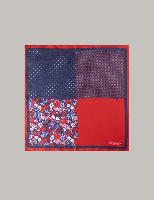 Red 4 Way Handkerchief  - 100% Silk