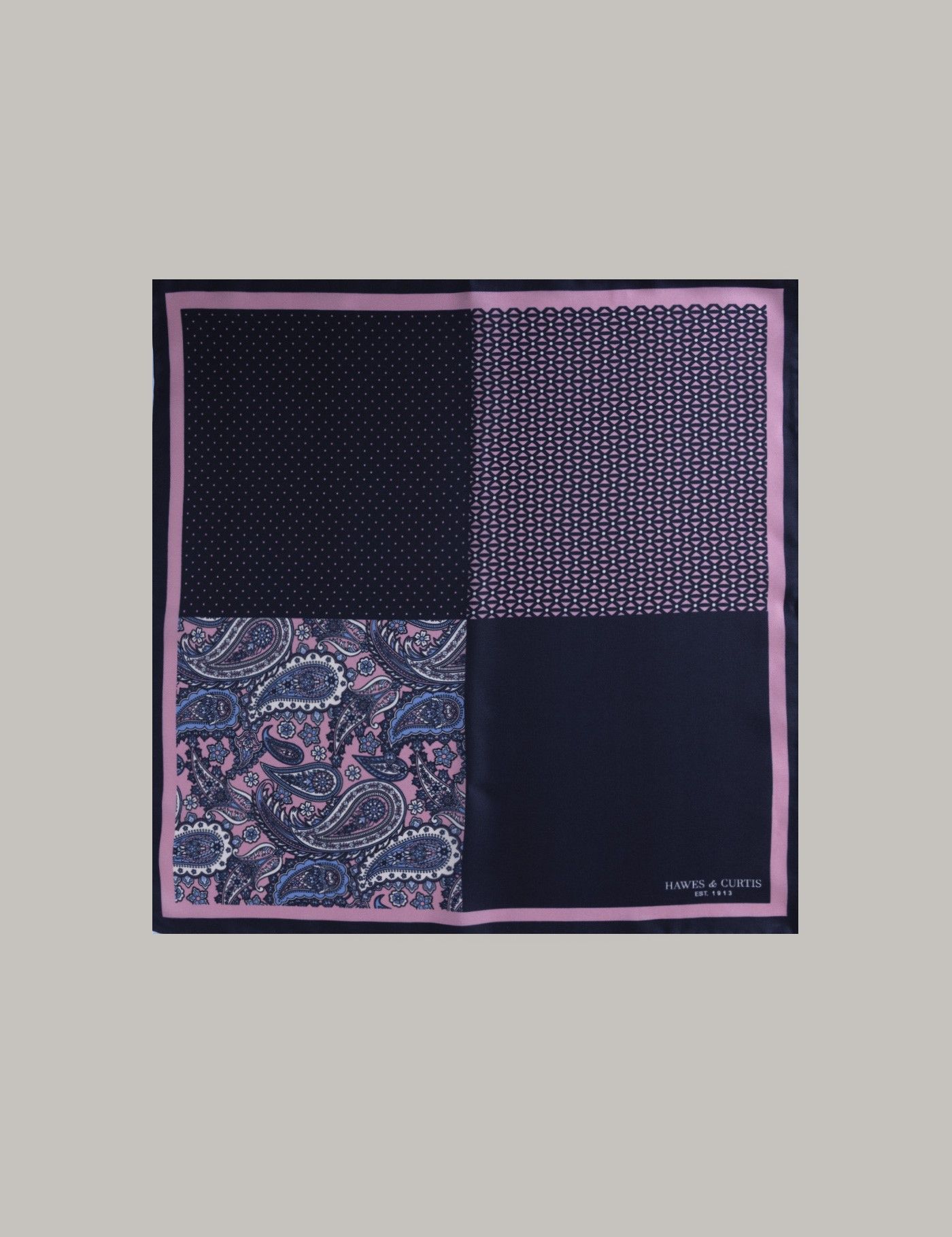 Men&rsquo;s Pink 4 Way Silk Handkerchief | Hawes &amp; Curtis