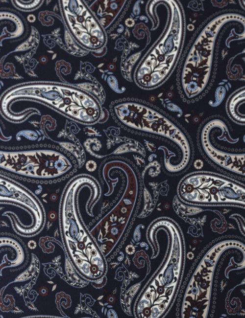 Navy Paisley Handkerchief - 100% Silk-preview