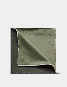 Forest Green Spotted Pocket Square
