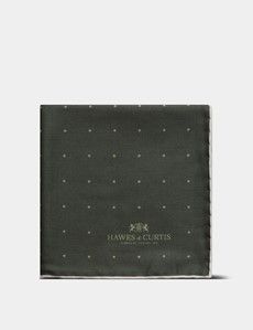 Forest Green Spotted Pocket Square