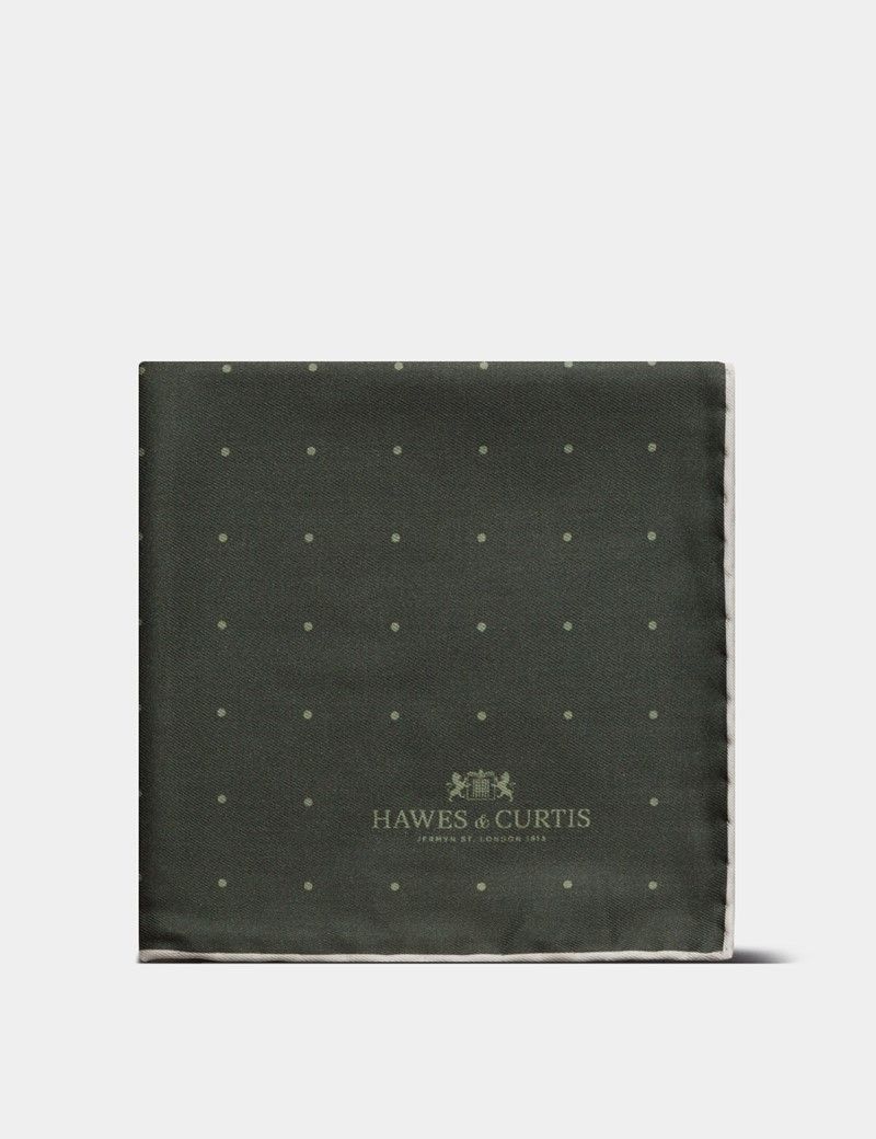 Forest Green Spotted Pocket Square