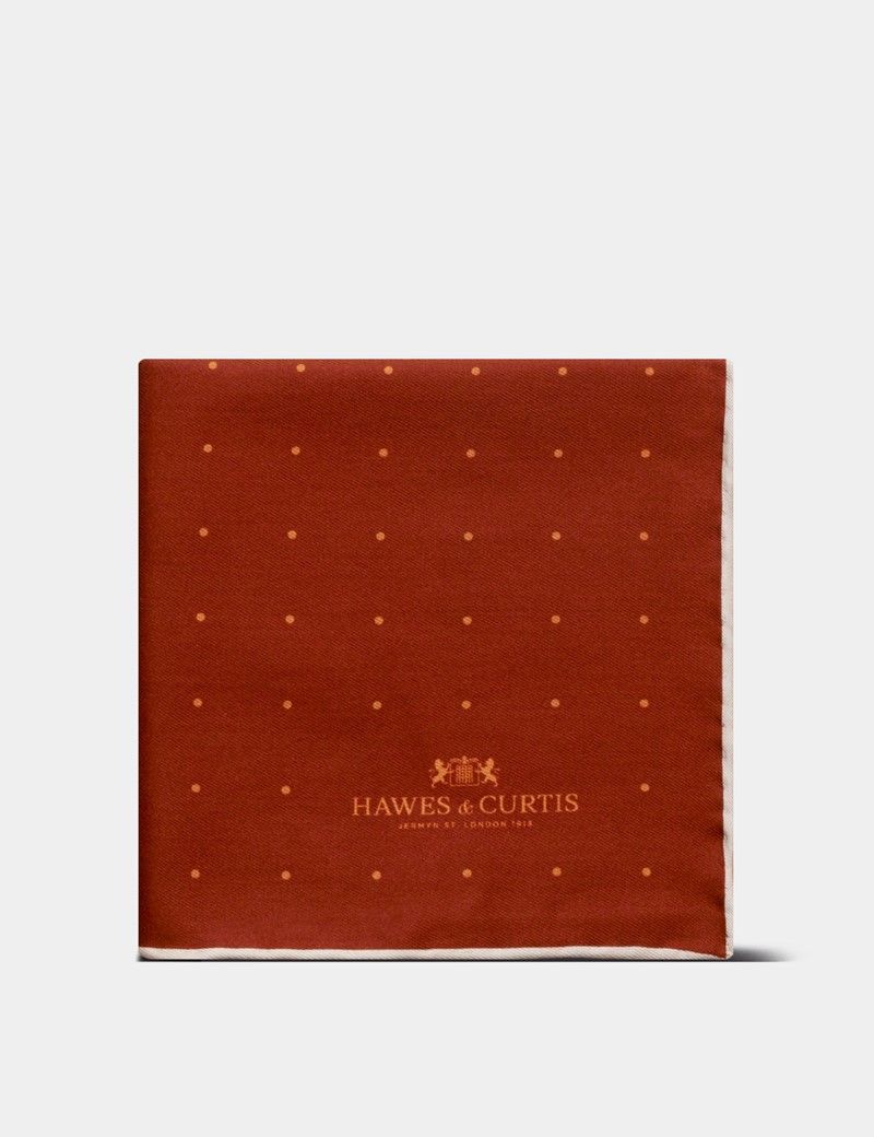 Rust Spotted Pocket Square
