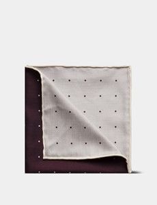 Burgundy Spotted Pocket Square