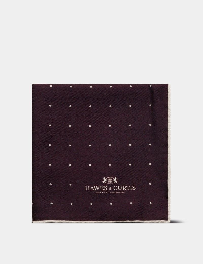 Burgundy Spotted Pocket Square