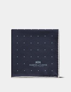 Navy & Marine Blue Spotted Pocket Square