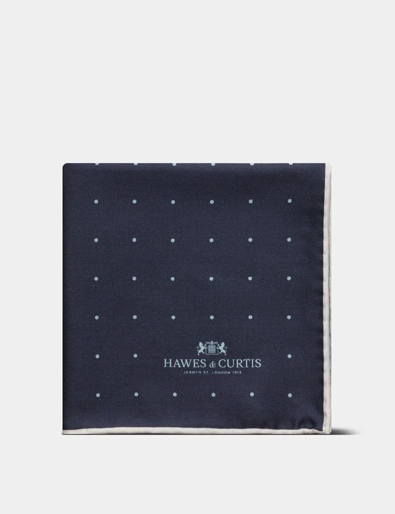 Navy & Marine Blue Spotted Pocket Square