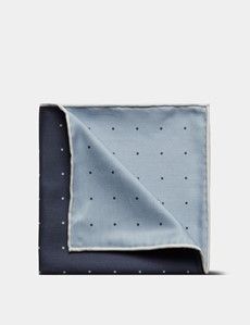 Navy & Marine Blue Spotted Pocket Square