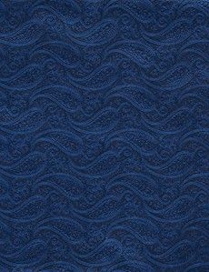 Royal Blue Paisley Pocket Square - 100% Silk-preview1