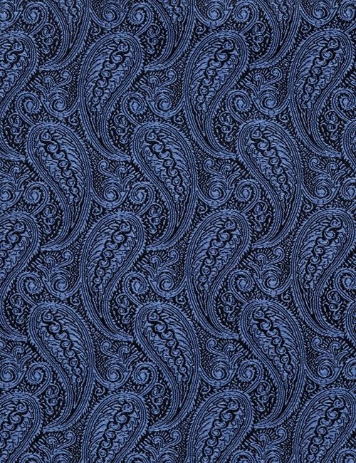 Mid Blue Paisley Handkerchief - 100% Silk-preview