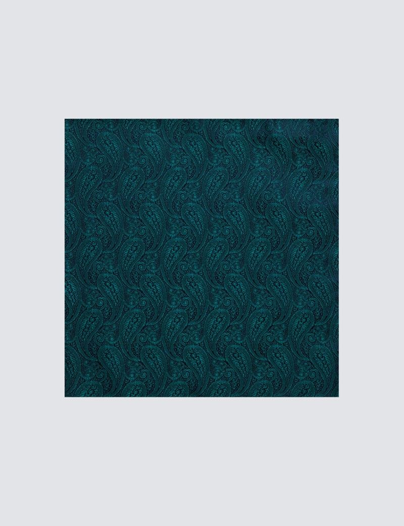 Emerald Paisley Handkerchief - 100% Silk