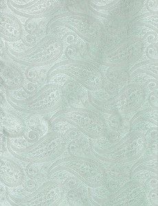 Light Green Paisley Pocket Square - 100% Silk