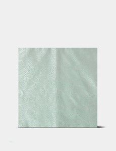 Light Green Paisley Pocket Square - 100% Silk