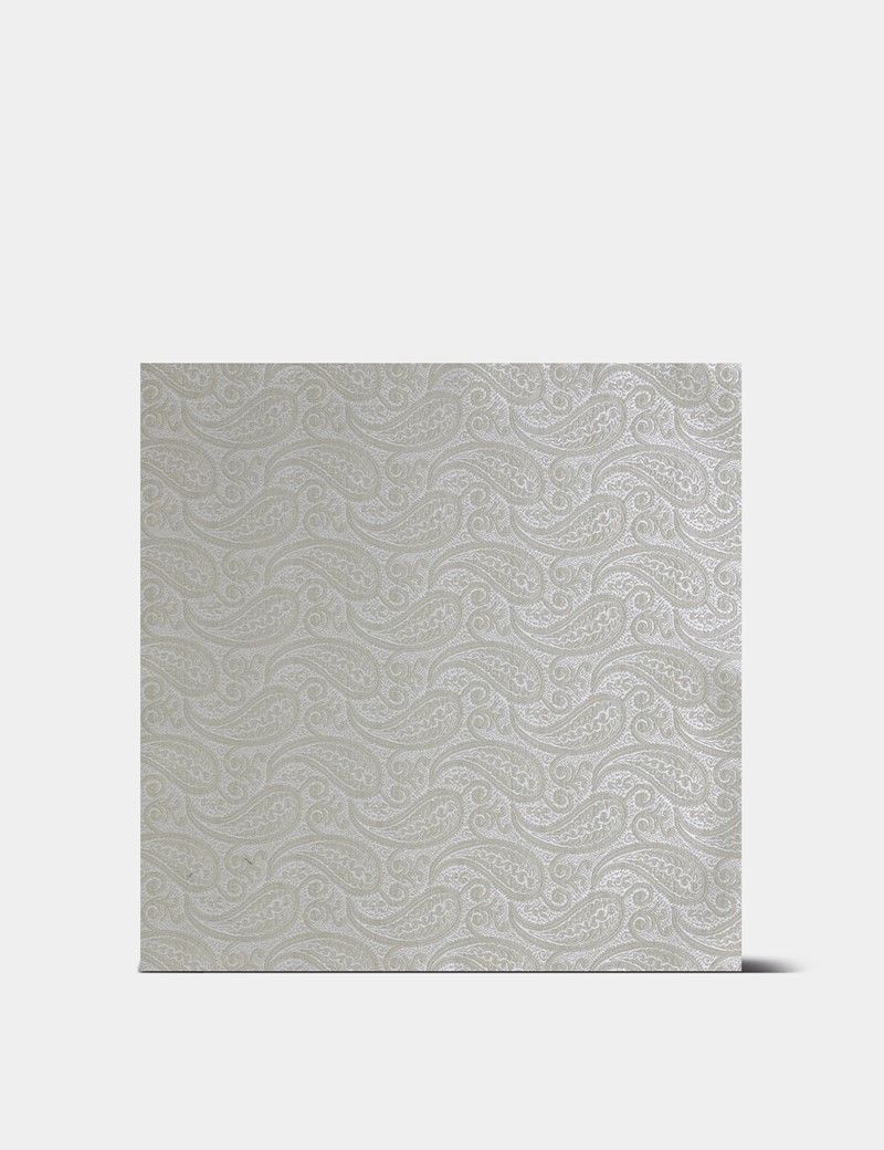 Sage Green Paisley Pocket Square - 100% Silk