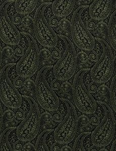Dark Green Paisley Handkerchief - 100% Silk
