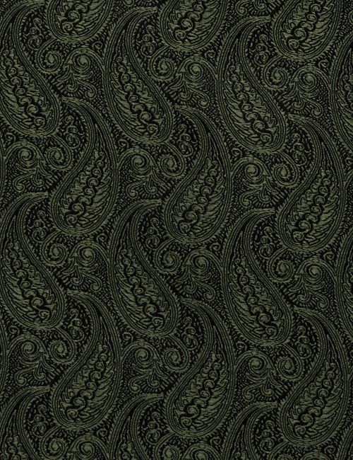 Dark Green Paisley Handkerchief - 100% Silk-preview