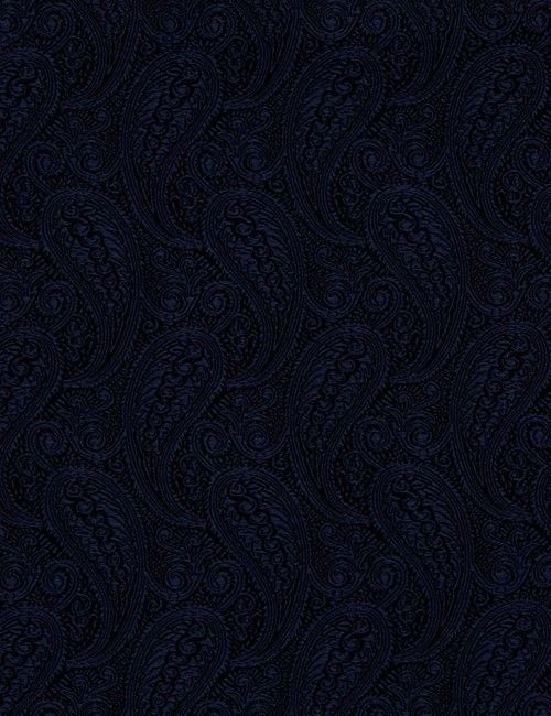Navy Paisley Pocket Square - 100% Silk-preview