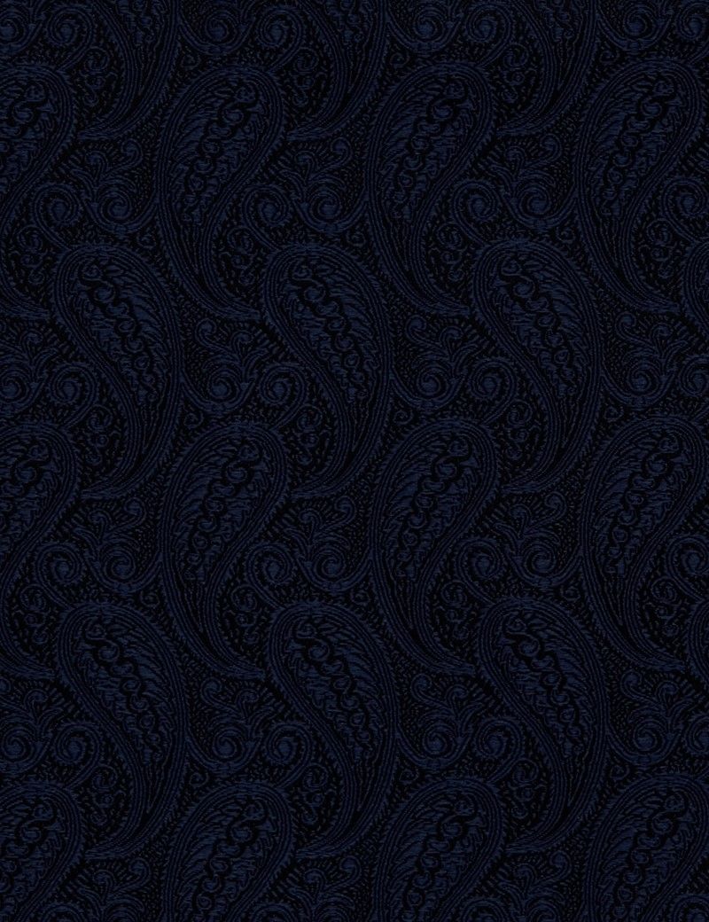 Navy Paisley Pocket Square - 100% Silk-preview