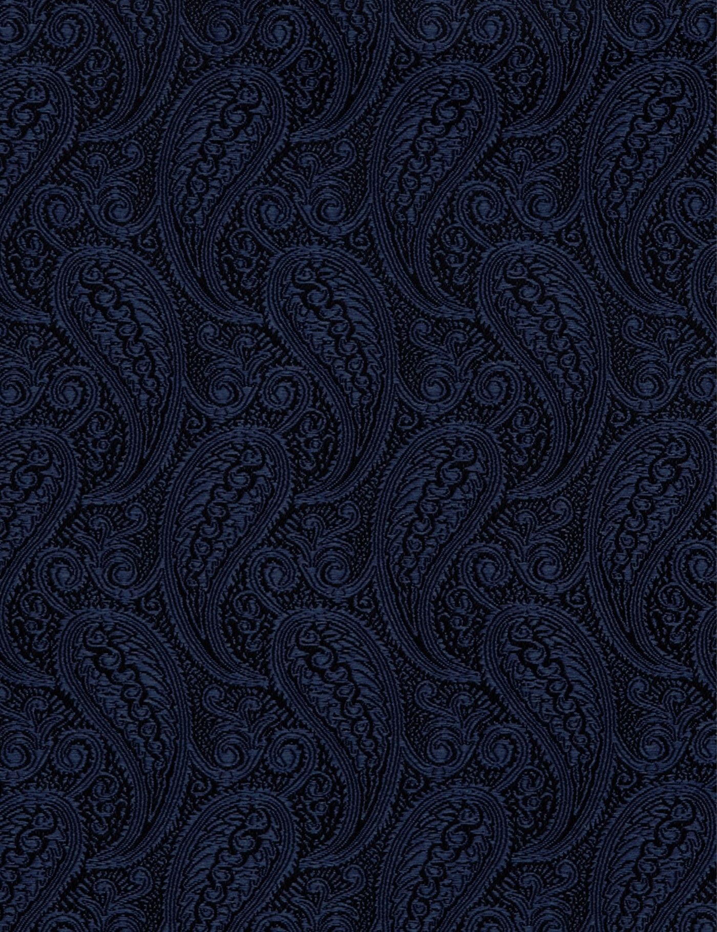 Navy Paisley Pocket Square - 100% Silk-preview