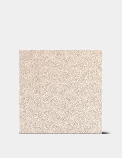 Cream Paisley Handkerchief - 100% Silk