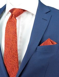 Orange Paisley Handkerchief - 100% Silk-preview1