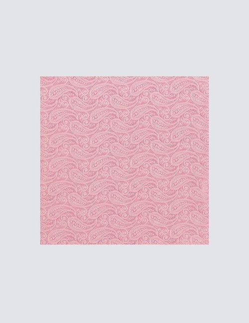 Pink Paisley Handkerchief - 100% Silk