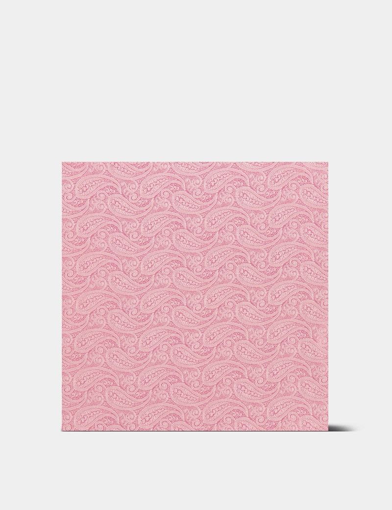 Pink Paisley Handkerchief - 100% Silk