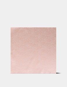 Coral Paisley Pocket Square - 100% Silk