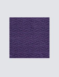 Purple Paisley Pocket Square - 100% Silk