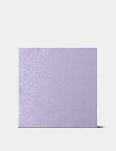 Lilac Paisley Pocket Square - 100% Silk