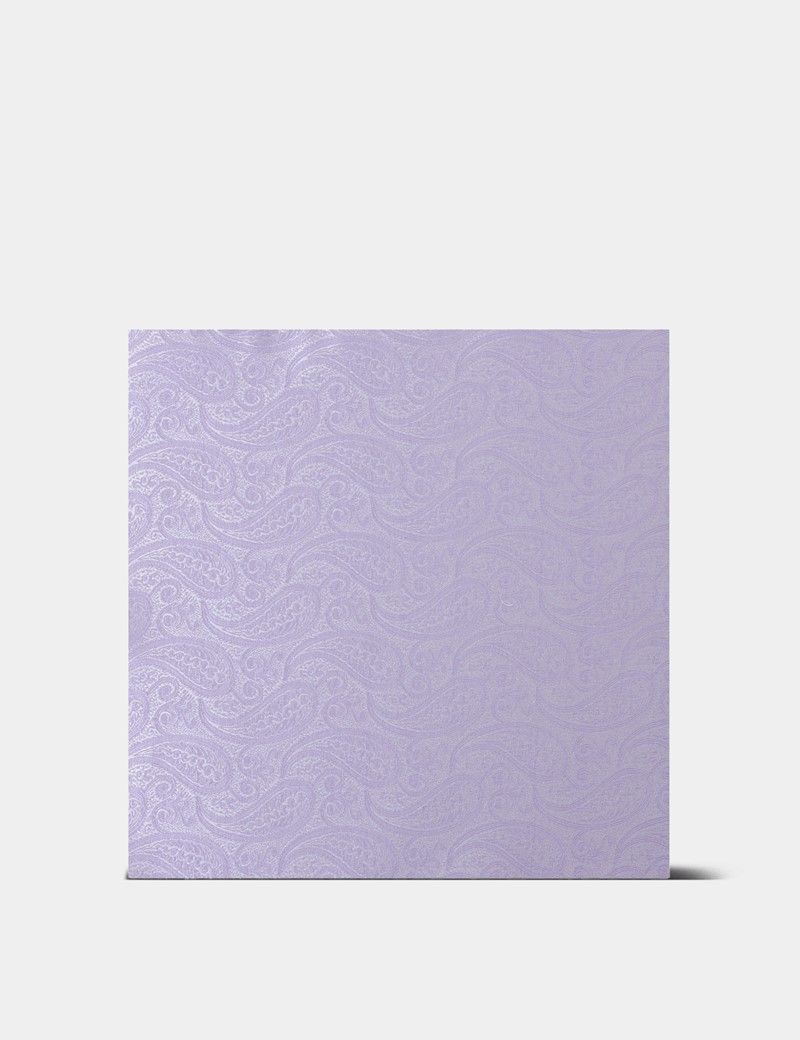 Lilac Paisley Pocket Square - 100% Silk