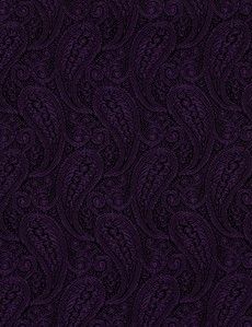 Plum Paisley Pocket Square - 100% Silk-preview1